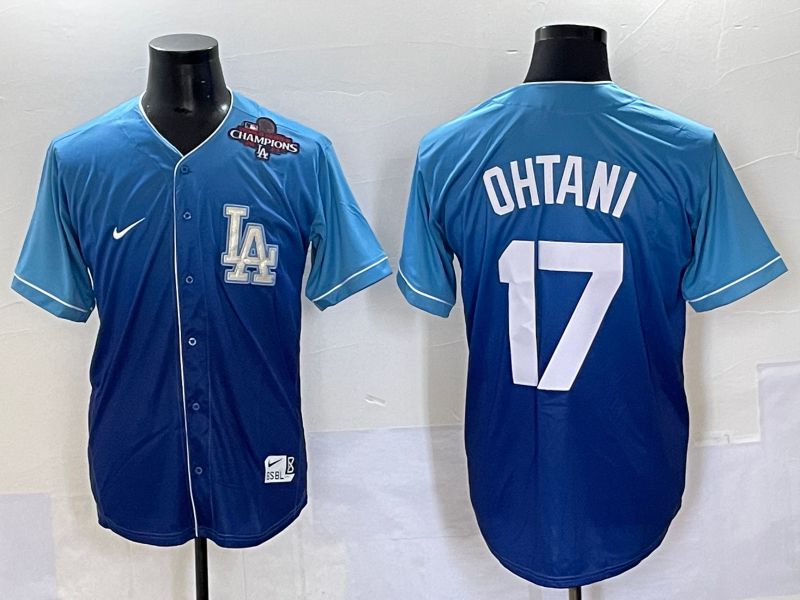Men 2025 Los Angeles Dodgers #17 Ohtani Blue Nike MLB Jersey Drift style 4